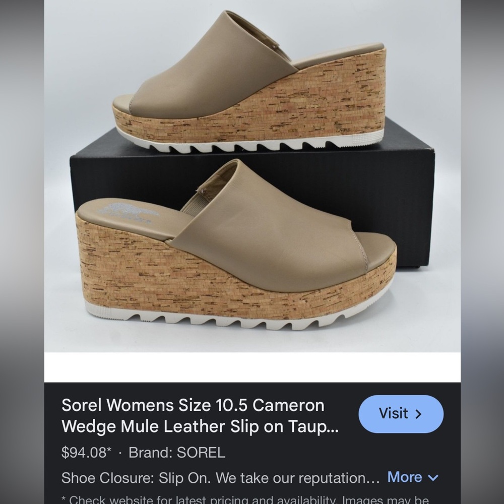 Sorel Women's Cameron Beige Wedge Slip-On